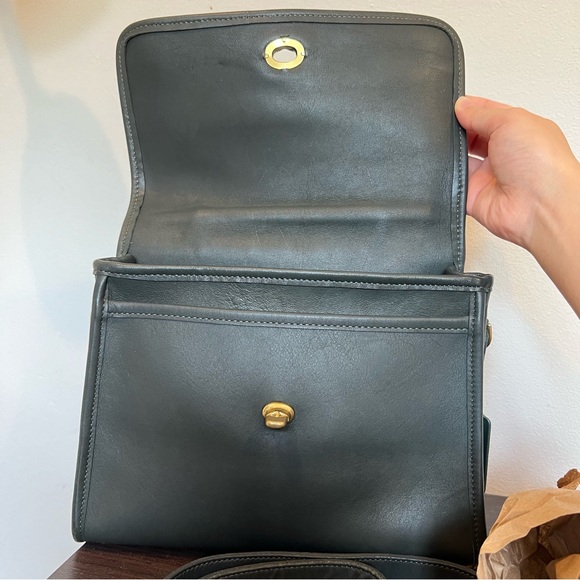 Vintage coach 9870 court bag forest green made in USA - Picture 8 of 15